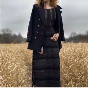 Zara Shimmer Knit Pointelle Festive Maci Dress Sz. M